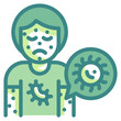 infected person blue line icon
