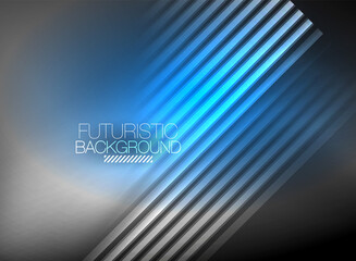 Bright neon color techno abstract background, shiny glowing neon lines in the dark background