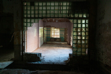 Canvas Print - room of an abandoned ruined building