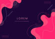 © Pramote - Modern background with fluid shape pink color and hand draw line on dark purple background flat minimal design.