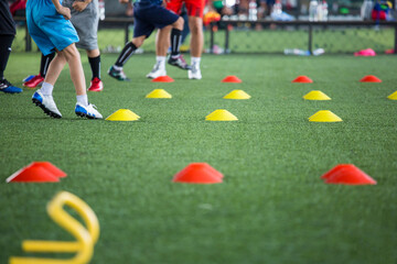 Children jump skill in Soccer academy