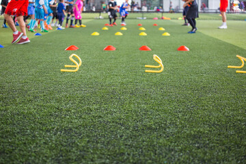 Children jump skill in Soccer academy