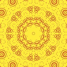 Yellow Floral Pattern Design Made With The Help Of Graphics.