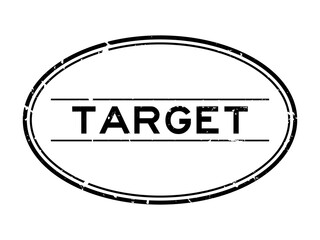 Wall Mural - Grunge black target word oval rubber seal stamp on white background