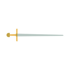 Wall Mural - medieval sword icon, on white background