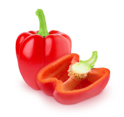 Wall Mural - Vegetable composition with Bell peppers isolated on a white background.
