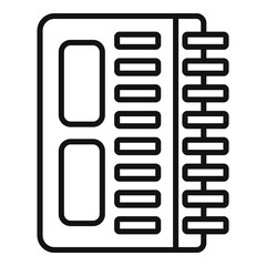 Gyroscope processor icon outline vector. Accelerometer phone sensor