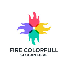 Wall Mural - FIre Colorfull Logo