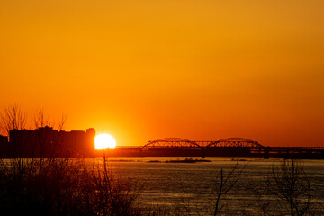 Wall Mural - beautiful sunset on the River Volga. Nizhny Novgorod