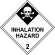Inhalation hazard dangerous goods sign. Placards class 2.