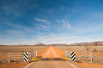Farm gate in outback. Northern Territory. Australia