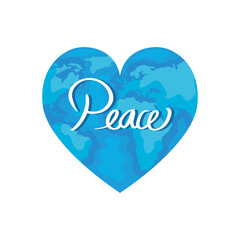 Sticker - peace world heart