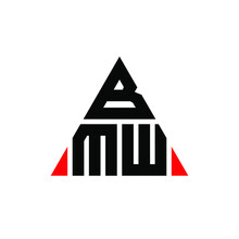 BMW triangle letter logo design with triangle shape. BMW triangle logo design monogram. BMW triangle vector logo template with red color. BMW triangular logo Simple, Elegant, and Luxurious Logo. BMW 