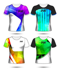 Wall Mural -  t-shirt templates abstract geometric collection of different colors polygonal mosaic