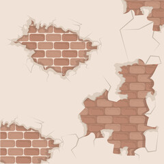 bricks wall cracked