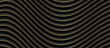 © Cobalt - Abstract 3D black wavy background with gold pattern. Minimalist empty striped blank BG vector illustration.