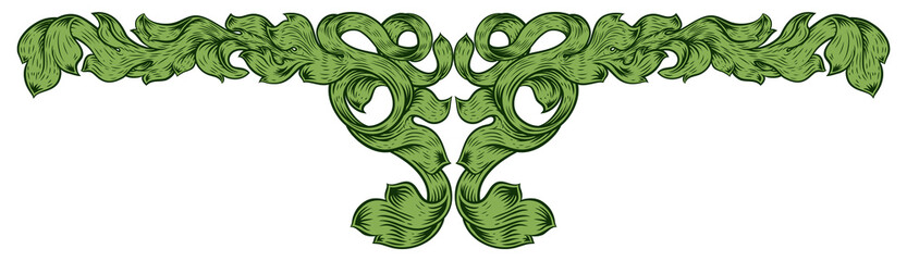 Sticker - Filigree Leaf Pattern Floral Scroll Pattern