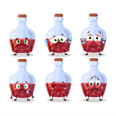 Canvas Print - Red magic potion cartoon character with sad expression