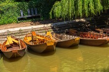 Punting Boats On The Riverside
