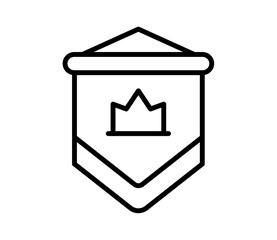 royal flag crown king single isolated icon with outline style