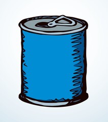 Sticker - Can bottle. Vector drawing sketch