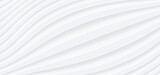 Fototapeta Perspektywa 3d - 3D white wavy background for business presentation. Abstract grey stripes elegant pattern. Minimalist empty striped blank BG. Halftone monochrome cover with modern minimal color, vector illustration.