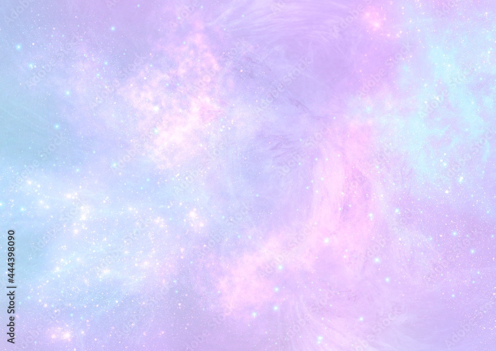 abstract pastel pale blue pink galaxy nebula background - obrazy, fototapety, plakaty 