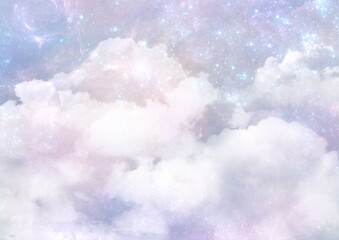 Wall Mural - blue sky and clouds galaxy background