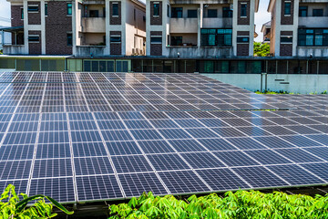 Wall Mural - Photovoltaic panels for renewable electrical energy production in Taiwan.