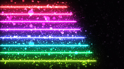 Wall Mural - Neon blur path with particles background