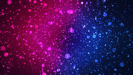 Wall Mural - Blue and red neon blur path with particles background