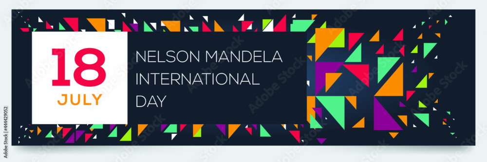 Creative design for (nelson Mandela international day), 18 July, Vector illustration. - obrazy, fototapety, plakaty 
