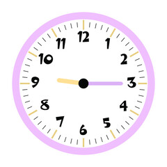 Clock vector 9:15am or 9:15pm