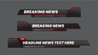 © Ahmad - Breaking news lower third with modern futuristic red and black background. Lower Third TV News Bars Set Vector. News alerts, video streaming