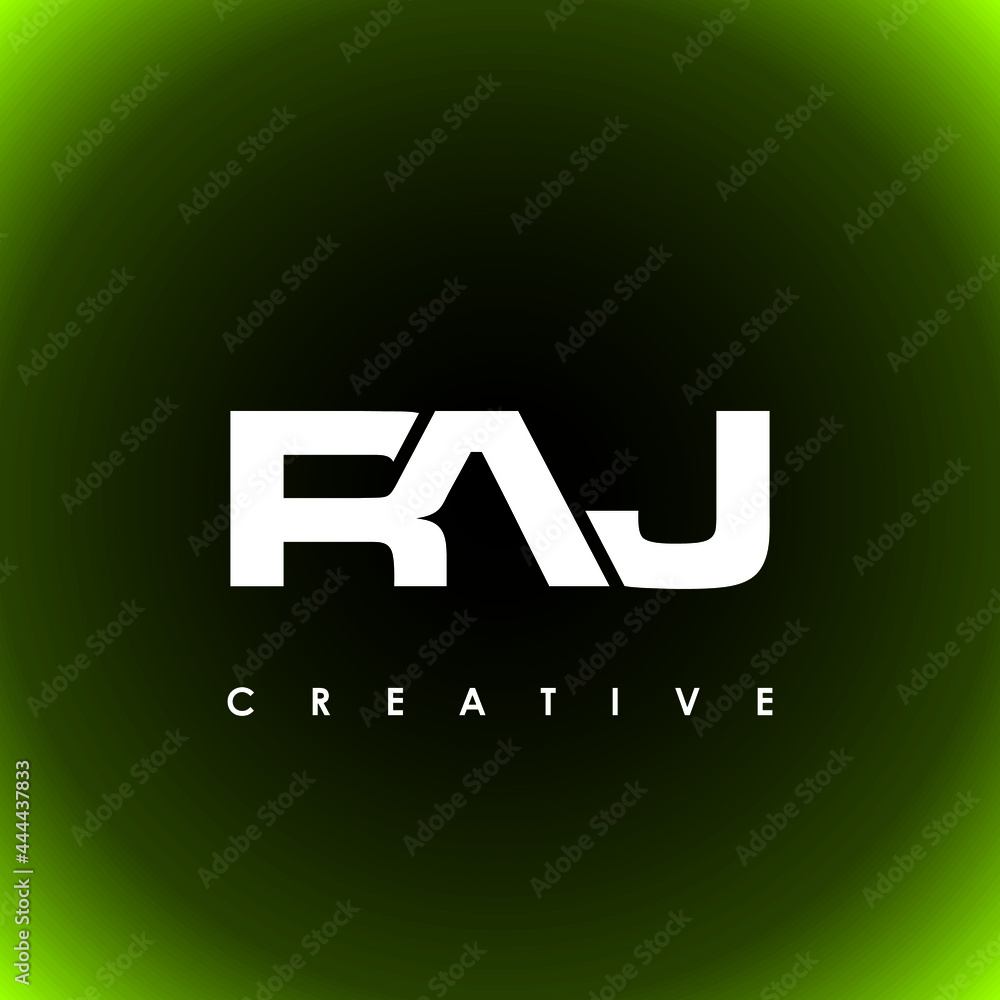 RAJ Letter Initial Logo Design Template Vector Illustration - obrazy, fototapety, plakaty 