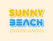 © Popskraft - Vector holiday emblem Sunny Beacht. Creative Alphabet Letters and Numbers. Yellow summer Font
