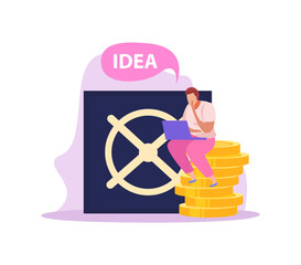 Sticker - Crowdfunding Flat Icon