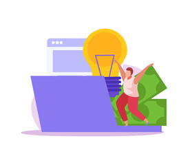 Sticker - Crowdfunding Flat Icon