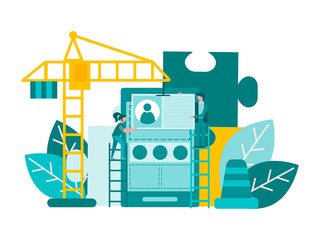 Wall Mural - mobile app phone interface building