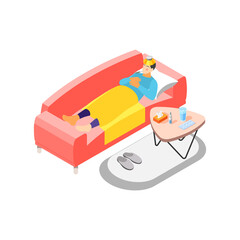 Sticker - Flu Isometric Icon