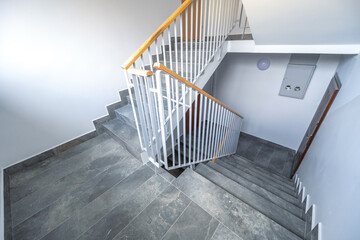 staircase of a residential building after renovation. gdansk, poland