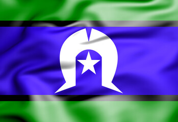 3D Flag of Torres Strait Islanders. 3D Illustration.