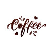 © Елена Тагильцева - Coffee handwritten word isolated on white background. Elegant modern brush ink calligraphy. Hand lettering for poster, postcard, label, sticker, logo. Vector illustration for coffee shop, cafe, bar