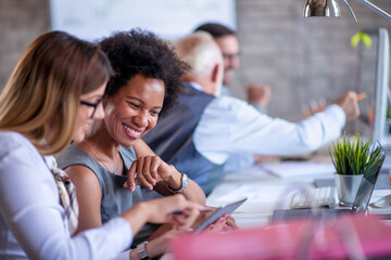 Wall Mural - Businesswomen in modern office