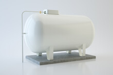 Gas Tank Isolated On White - House Propane Gas System, 3d Illustration
