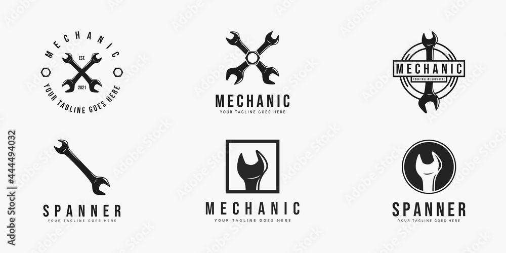 Set of spanner logo vector symbol illustration design. spanner logo concept
