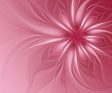 Abstract Fractal Flower On Gradient Pastel Background