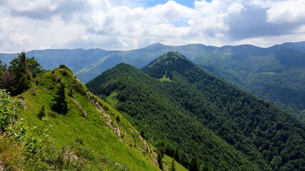 Beautiful landscape view from the Baraniarky peak in Mala Fatra, Slovakia.