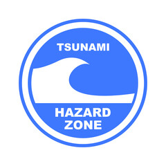 Wall Mural - blue sign tsunami icon	