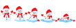 Cartoon melted snowman. Snowmen melting stages, winter funny melts snowman cartoon vector illustration set. Christmas melting snowman